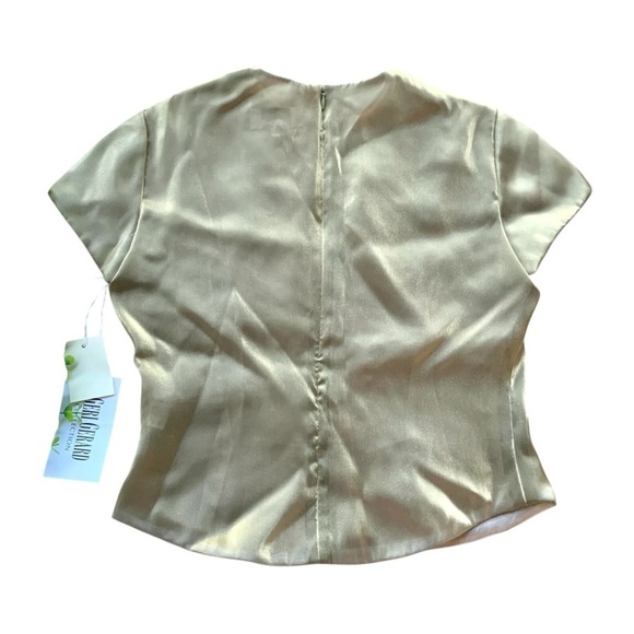 Geri Gerard Collection Metallic Shimmer Formal Evening Top Brass Gold Size 8 - Picture 2 of 6